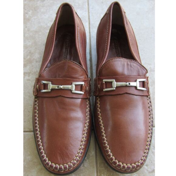 Johnston & Murphy Size 8 Cognac Brown Sheepskin Leather Loafer - Picture 1 of 6